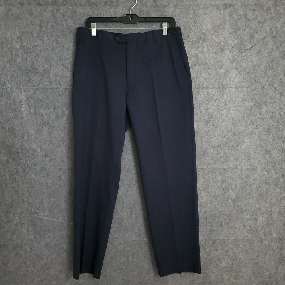JoS. A.‎ Bank Reserve Pants 35x30 Navy Flat Front Wool Slacks Trouser Classic